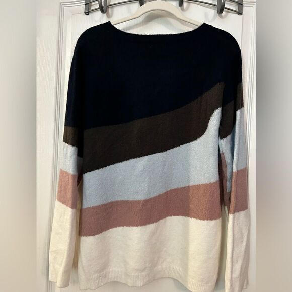 Promesa sweater colorblock stripe M/L top pullover long sleeve EUC - Picture 9 of 15